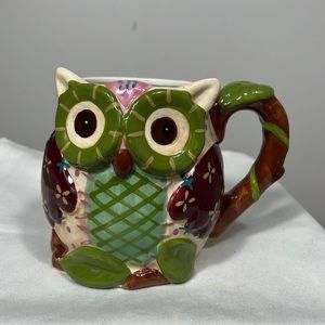 Pier 1 One Imports Hand Painted OLLI THE OWL Mug Coffee Cup Large 16 oz Cup